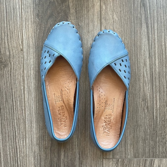 Volks Walkers Shoes - Volks Walkers Denim Blue Leather Flats | 38
